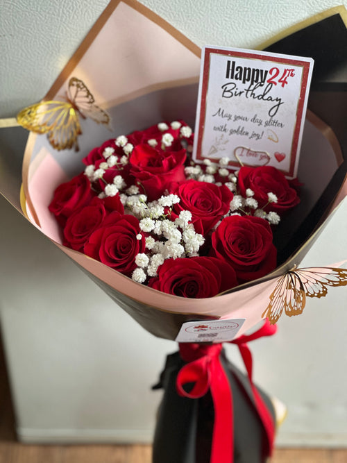 12 Roses Bouquet - Classic Romance / Bouquet de 12 Rosas - Romance Clásico