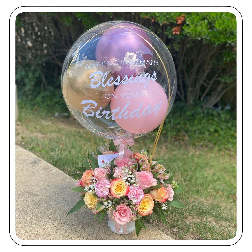 Bloom & Wishes - Roses & Bubble Balloon / Bloom & Wishes - Rosas y Globo Burbuja