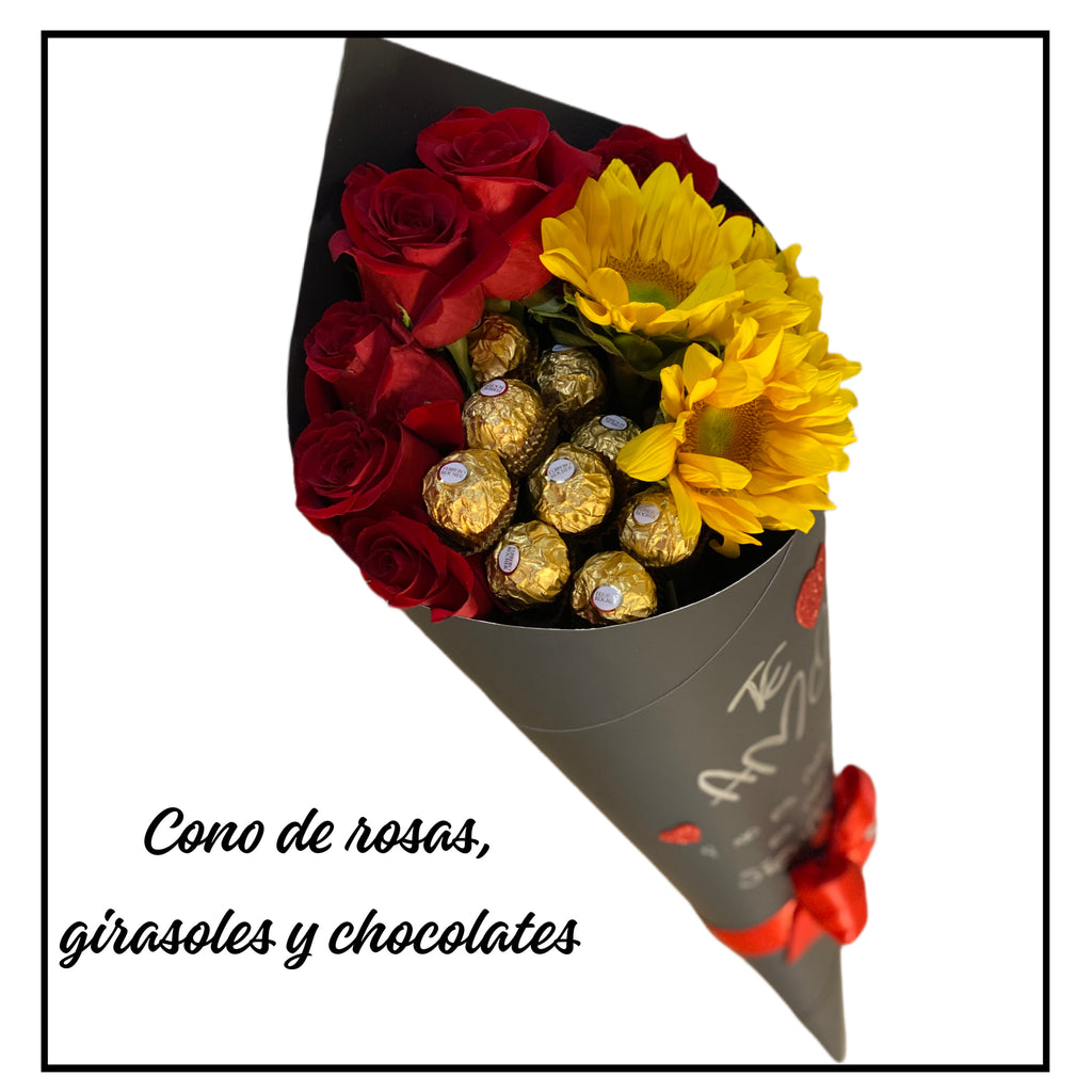 Luxe Bloom Cone / Luxe Bloom Cone - Cono de Flores y Chocolates
