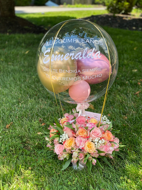 Bloom & Wishes - Roses & Bubble Balloon / Bloom & Wishes - Rosas y Globo Burbuja