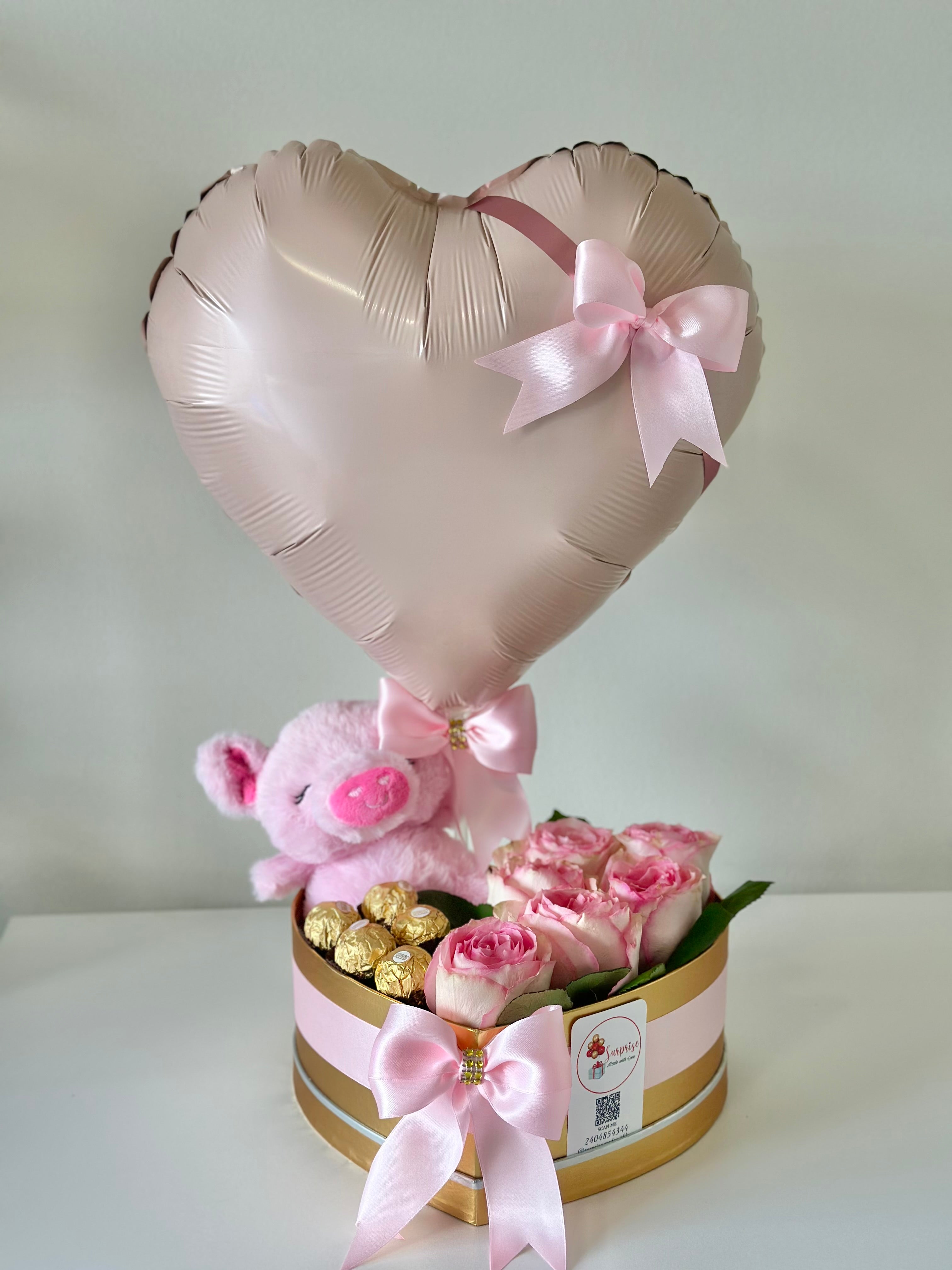 Cuddle & Bloom Heart | Corazón con Rosas y Peluche