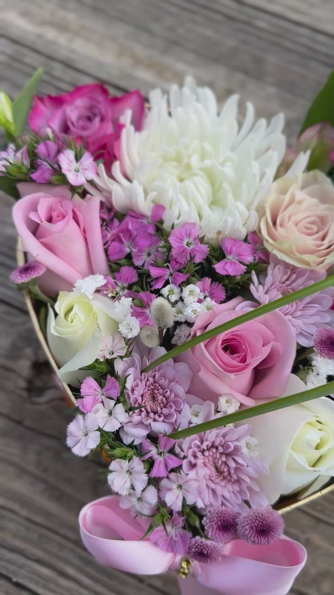 Mom's Soft Heart | Corazón de Flores Mix con Tarjeta